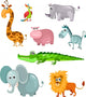 African Safari Animal Cartoons Wall Decal Sticker Set