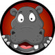 Cute Hippopotamus Head Wall Decal