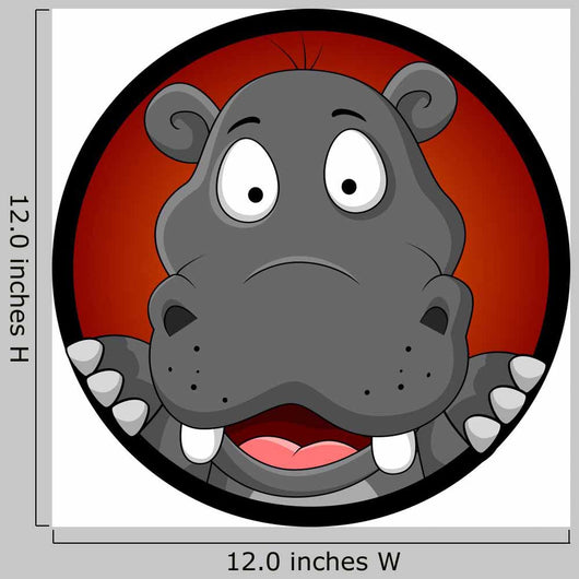 Cute Hippopotamus Head Wall Decal