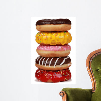 Donuts shown on a wall