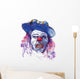 Scary Clown Drawing White Wall Decal