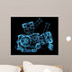 Vehicle motor (3D xray blue transparent) Wall Mural