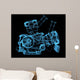 Vehicle motor (3D xray blue transparent) Wall Mural