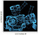 Vehicle motor (3D xray blue transparent) Wall Mural