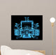 Vehicle motor (3D xray blue transparent) Wall Mural