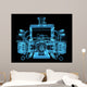 Vehicle motor (3D xray blue transparent) Wall Mural