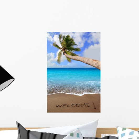 Brown Beach Sand with Wall Mural