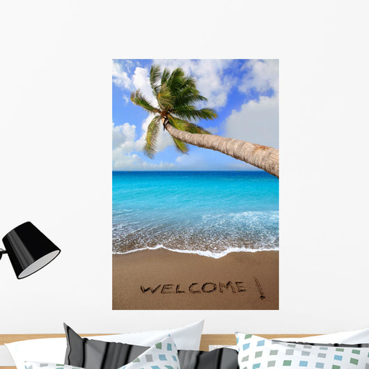 Brown Beach Sand with Wall Mural