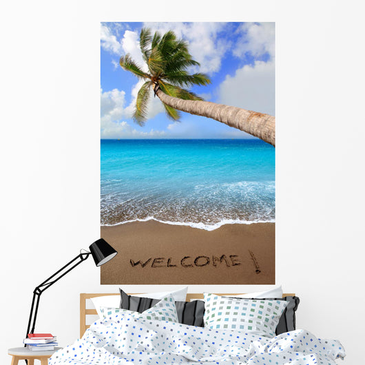 Brown Beach Sand with Wall Mural
