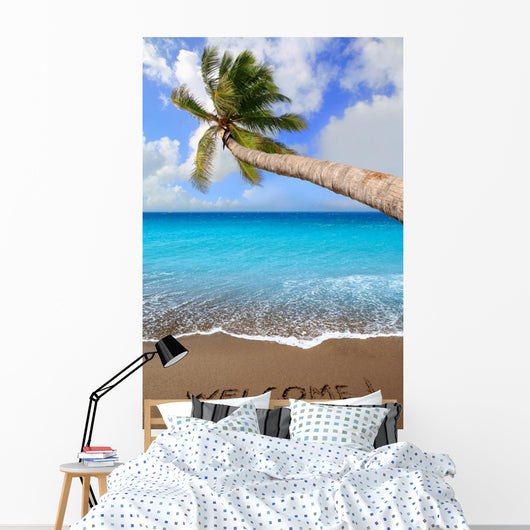 Brown Beach Sand with Wall Mural