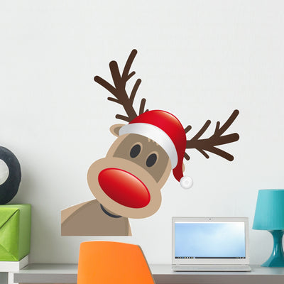 Rudolph Reindeer Red Nose shown on a wall