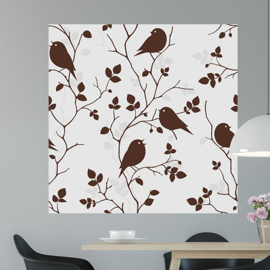 Wallpaper with Birds Wall Decal