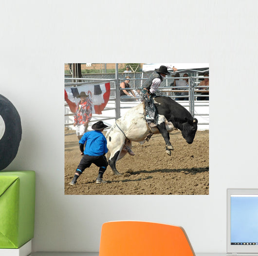 Bull Cowboy Rider Wall Mural