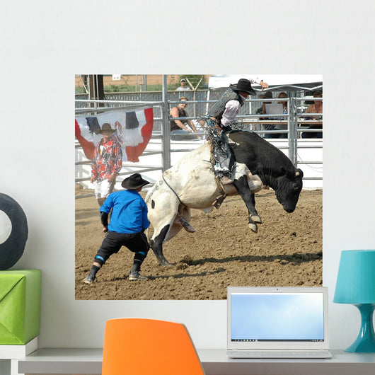 Bull Cowboy Rider Wall Mural