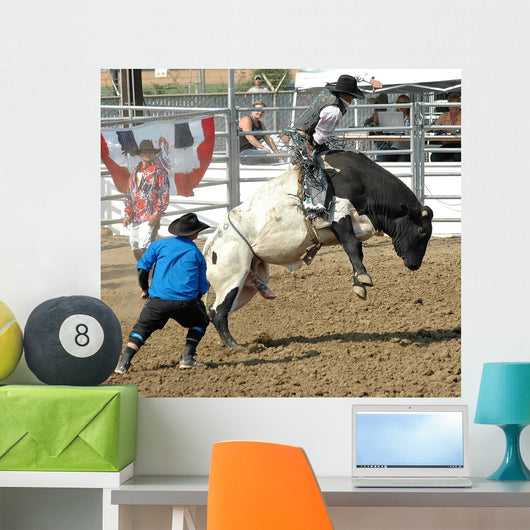 Bull Cowboy Rider Wall Mural
