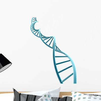 3D Blue DNA Strand Wall Decal shown on a wall