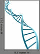 3D Blue DNA Strand Wall Decal