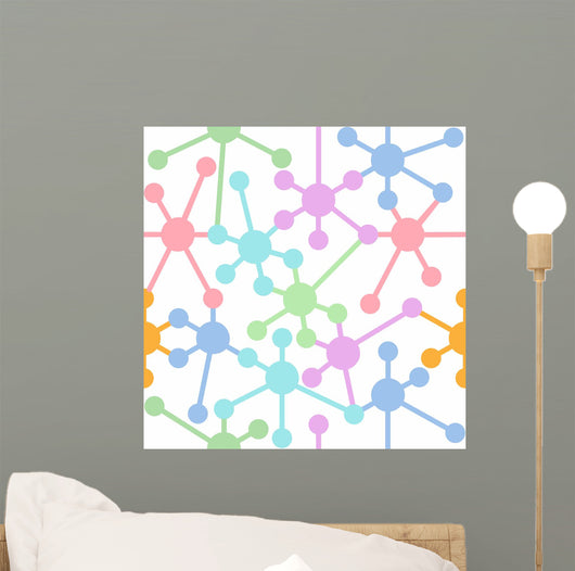 Network connection nodes seamless pattern Wall Mural