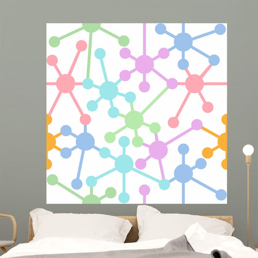 Network connection nodes seamless pattern Wall Mural