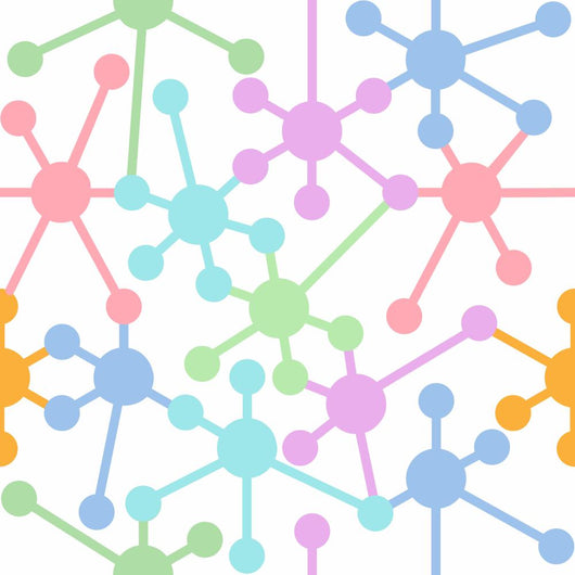 Network connection nodes seamless pattern Wall Mural