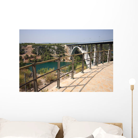 ponte sul fiume Krka Wall Mural