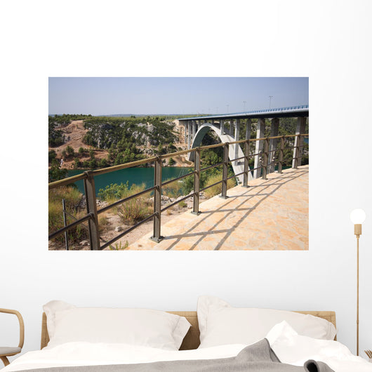 ponte sul fiume Krka Wall Mural