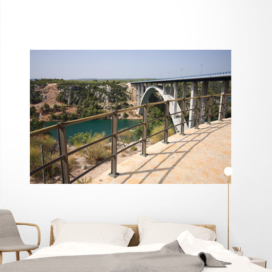 ponte sul fiume Krka Wall Mural