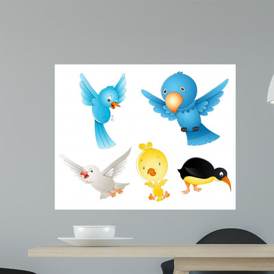 Birds Vectors shown on a wall