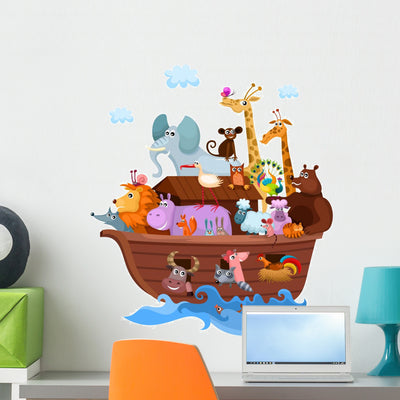 Noahs Ark shown on a wall