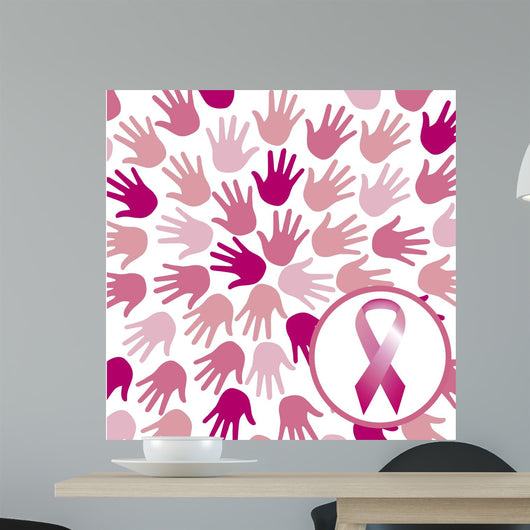 Breast Cancer Awareness Ribbons Wall Mural