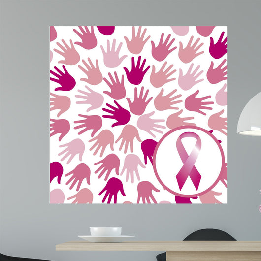 Breast Cancer Awareness Ribbons Wall Mural