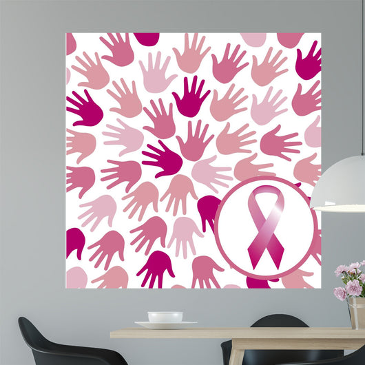 Breast Cancer Awareness Ribbons Wall Mural