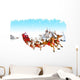 Santa with Sleigh with Wall Decal
