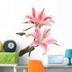 Beautiful Pink Lily White Wall Decal