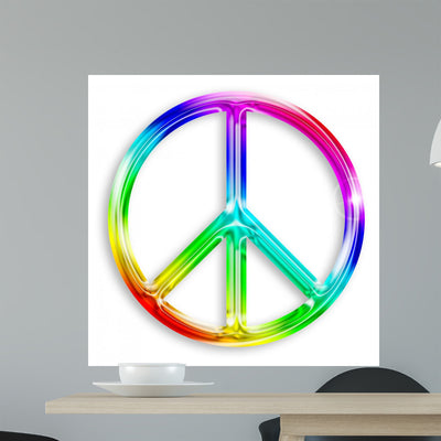 Peace Sign Wall Decal shown on a wall