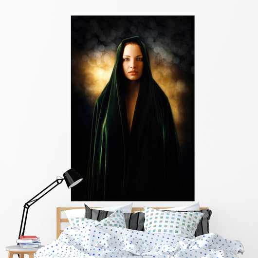 Inspired Beautiful Woman Covered Wall Mural