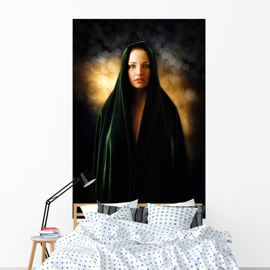 Inspired Beautiful Woman Covered Wall Mural