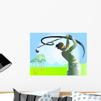Golf shown on a wall