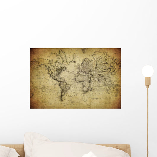 Vintage Map World 1814 Wall Decal