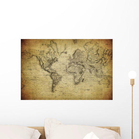 Vintage Map World 1814 Wall Decal