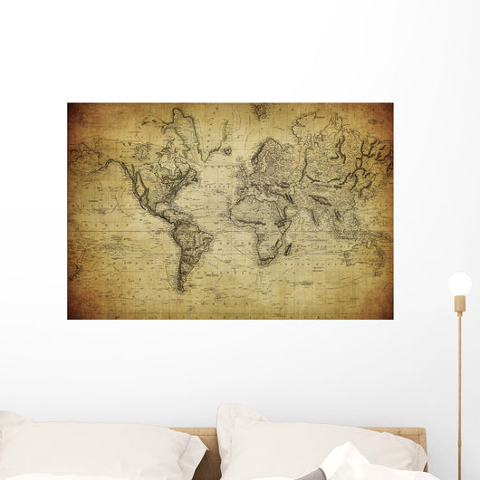 Vintage Map World 1814 Wall Decal