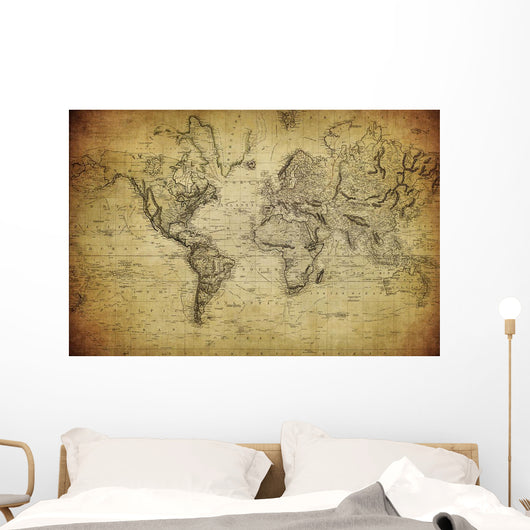 Vintage Map World 1814 Wall Decal
