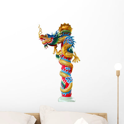 Chinese Dragon Wall Decal shown on a wall