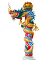 Chinese dragon statue isolated on white background Wall Decal