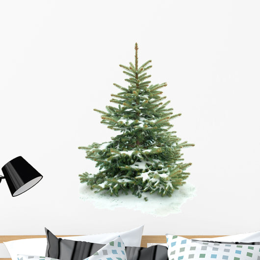 Fur Tree White Wall Decal