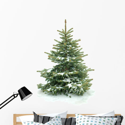 Fur Tree White Wall Decal