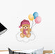Winter teddy bear  flying balloons Wall Decal