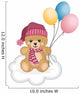 Winter teddy bear  flying balloons Wall Decal