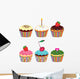Simple Birthday Cupcake Wall Stickers