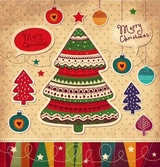 Vintage Christmas Vector Card